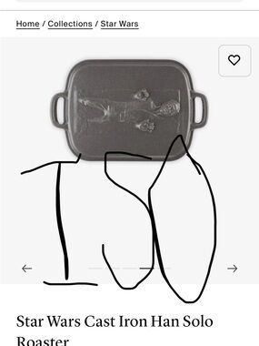 Han Solo in Carbonite Cast Iron Roaster - Dark Gray